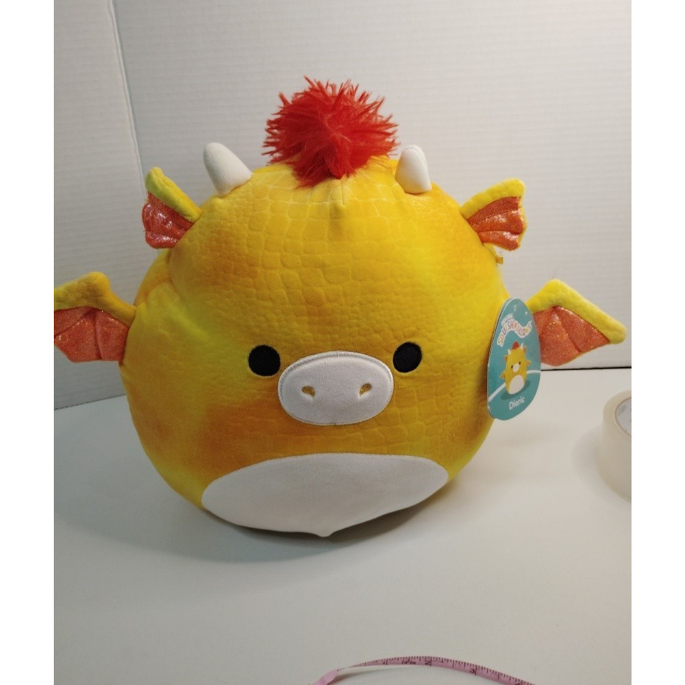 Squishmallows Yellow Dragon Stuffed Animal Plush with Red Mane 11"